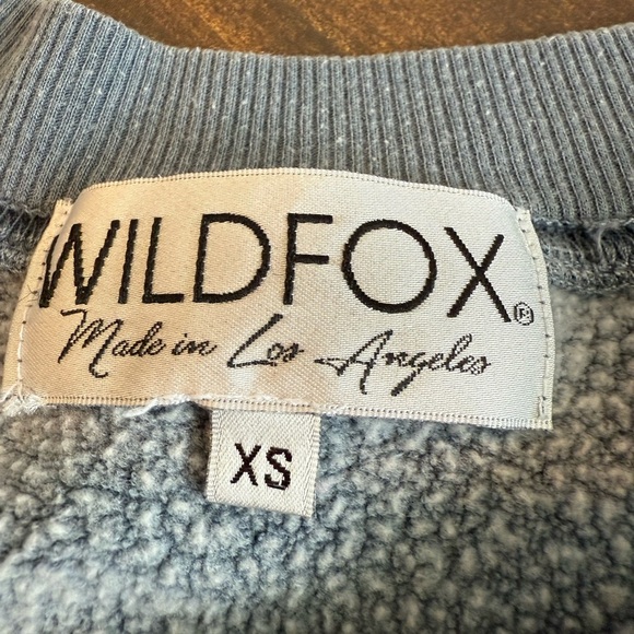 Wildfox Heather Blue Gray Fleece Sweatshirt - Picture 5 of 7